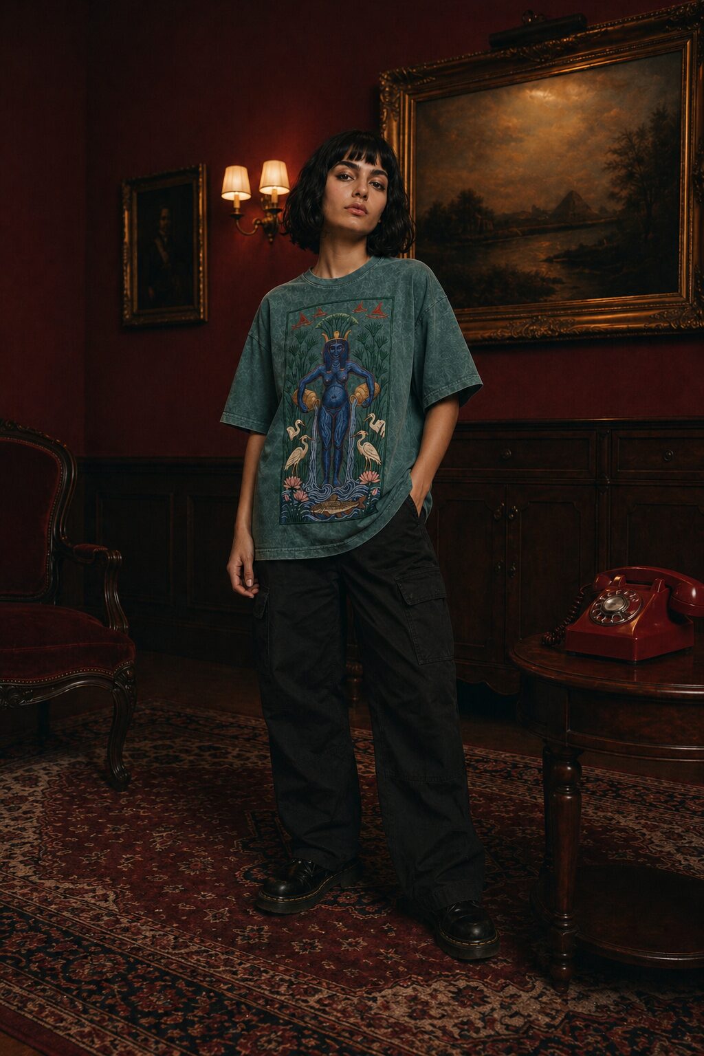 The Nile — Vacerel Chapter I editorial, she who watches. Heavy cotton tee printed in Cairo.