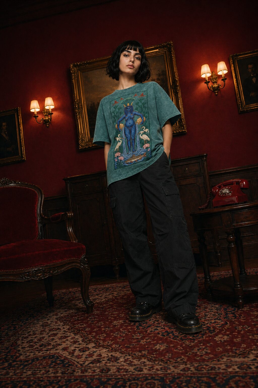 The Nile — Vacerel Chapter I editorial, she who watches. Heavy cotton tee printed in Cairo.