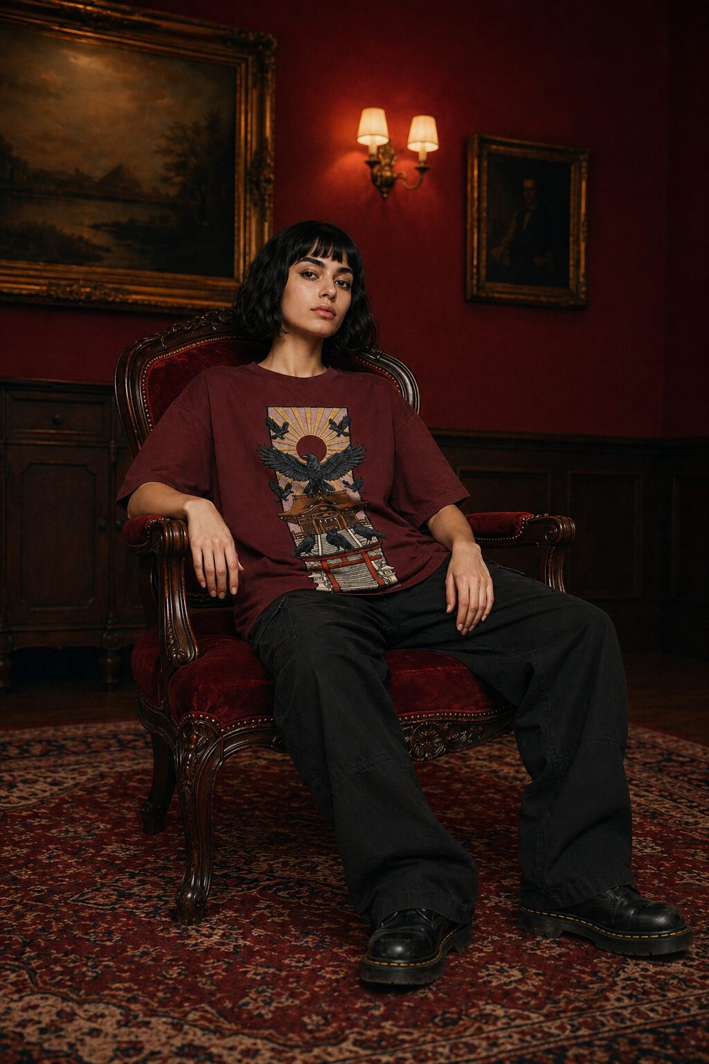 The Pilgrim — Vacerel Chapter I editorial, between two worlds. Heavy cotton tee printed in Cairo.
