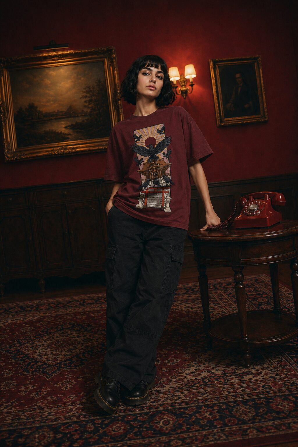 The Pilgrim — Vacerel Chapter I editorial, between two worlds. Heavy cotton tee printed in Cairo.
