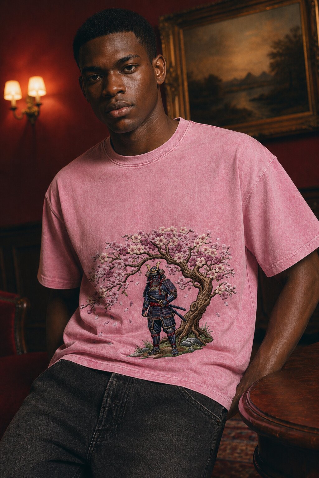 The Vow streetwear t-shirt — male model close-up portrait